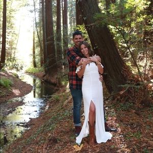 Flynn Skye White Bardot Dress - XS